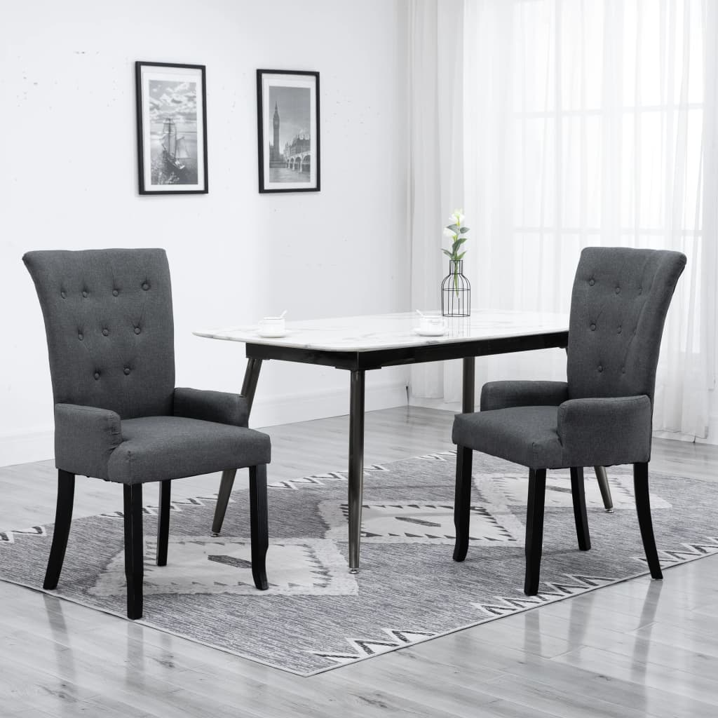 vidaXL Dining Chairs Accent Dining Chair with Armrests for Home Kitchen Fabric