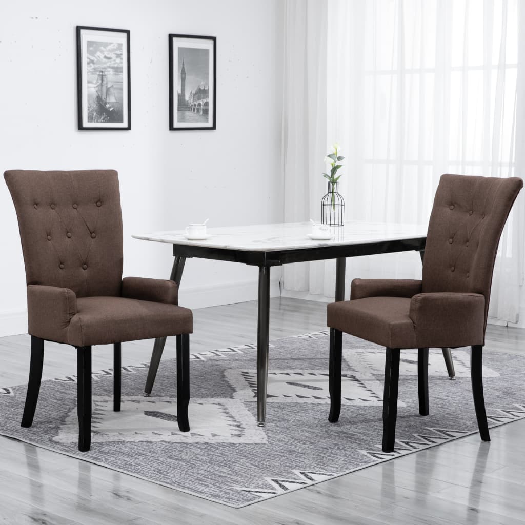 vidaXL Dining Chairs Accent Dining Chair with Armrests for Home Kitchen Fabric