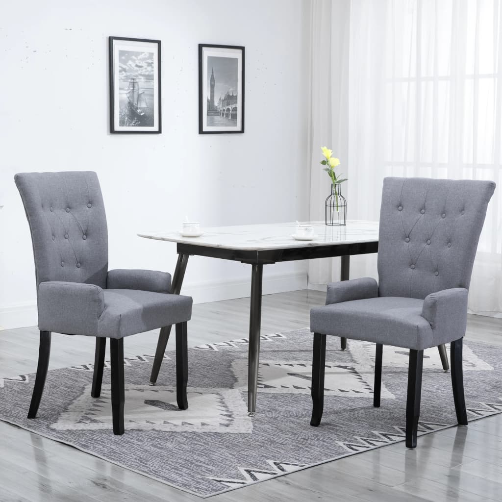vidaXL Dining Chairs Accent Dining Chair with Armrests for Home Kitchen Fabric