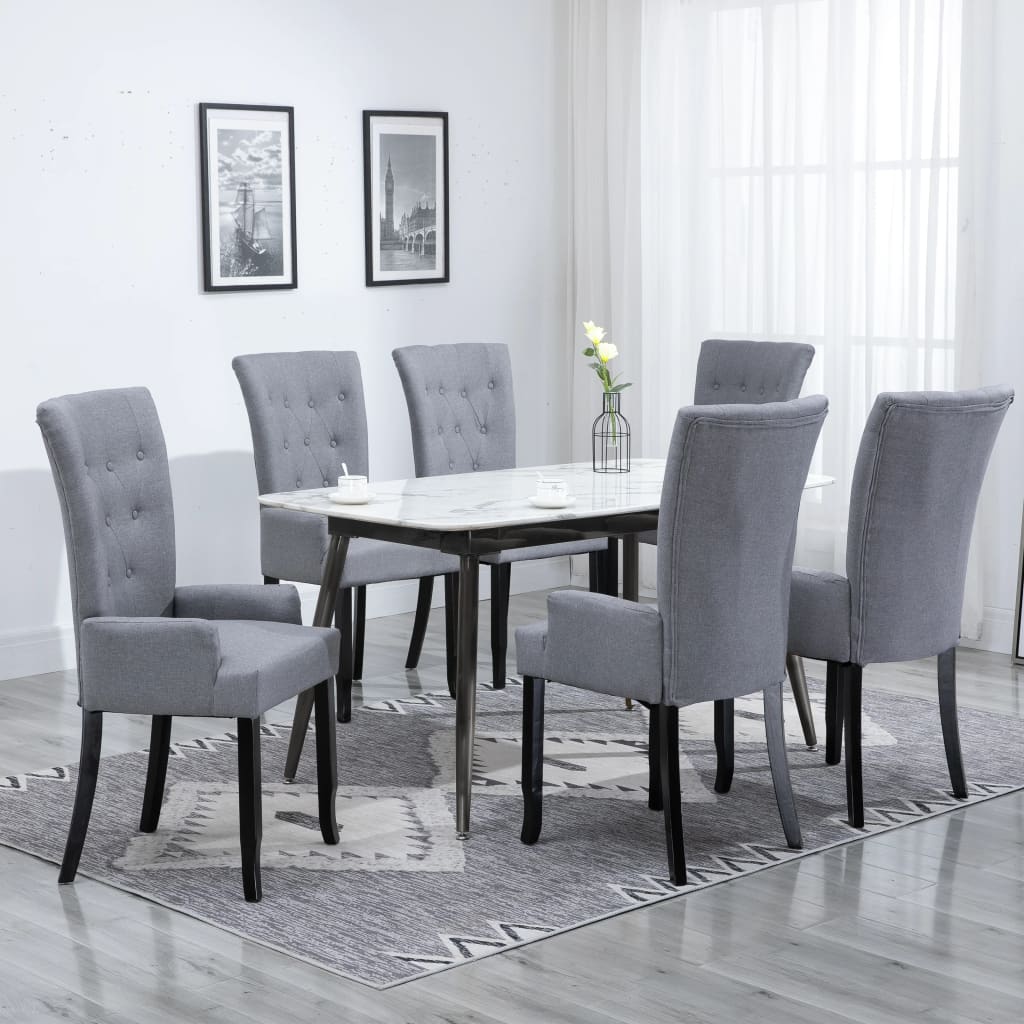 vidaXL Dining Chairs Accent Dining Chair with Armrests for Home Kitchen Fabric