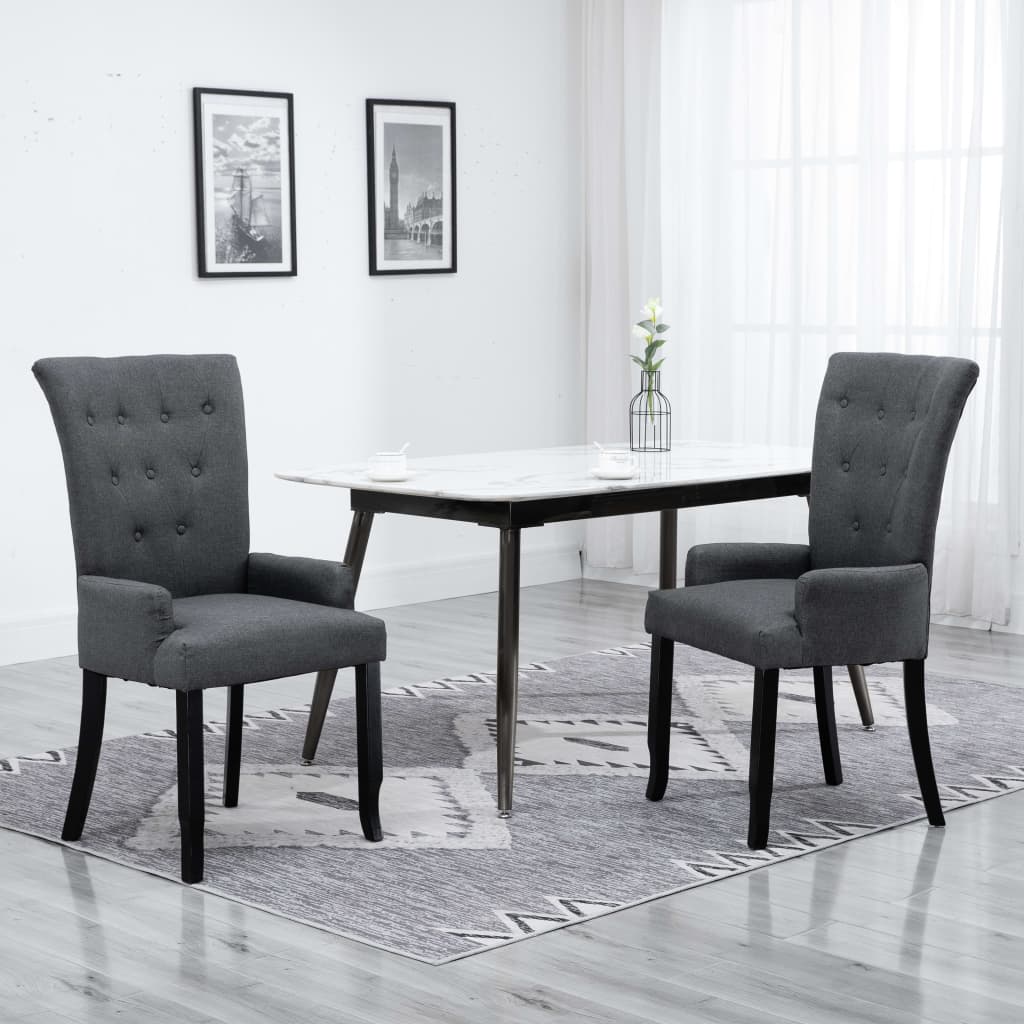 vidaXL Dining Chairs Accent Dining Chair with Armrests for Home Kitchen Fabric