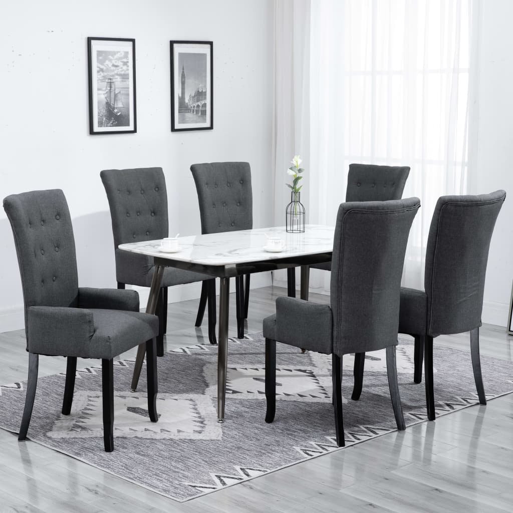 vidaXL Dining Chairs Accent Dining Chair with Armrests for Home Kitchen Fabric