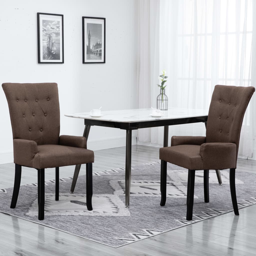 vidaXL Dining Chairs Accent Dining Chair with Armrests for Home Kitchen Fabric