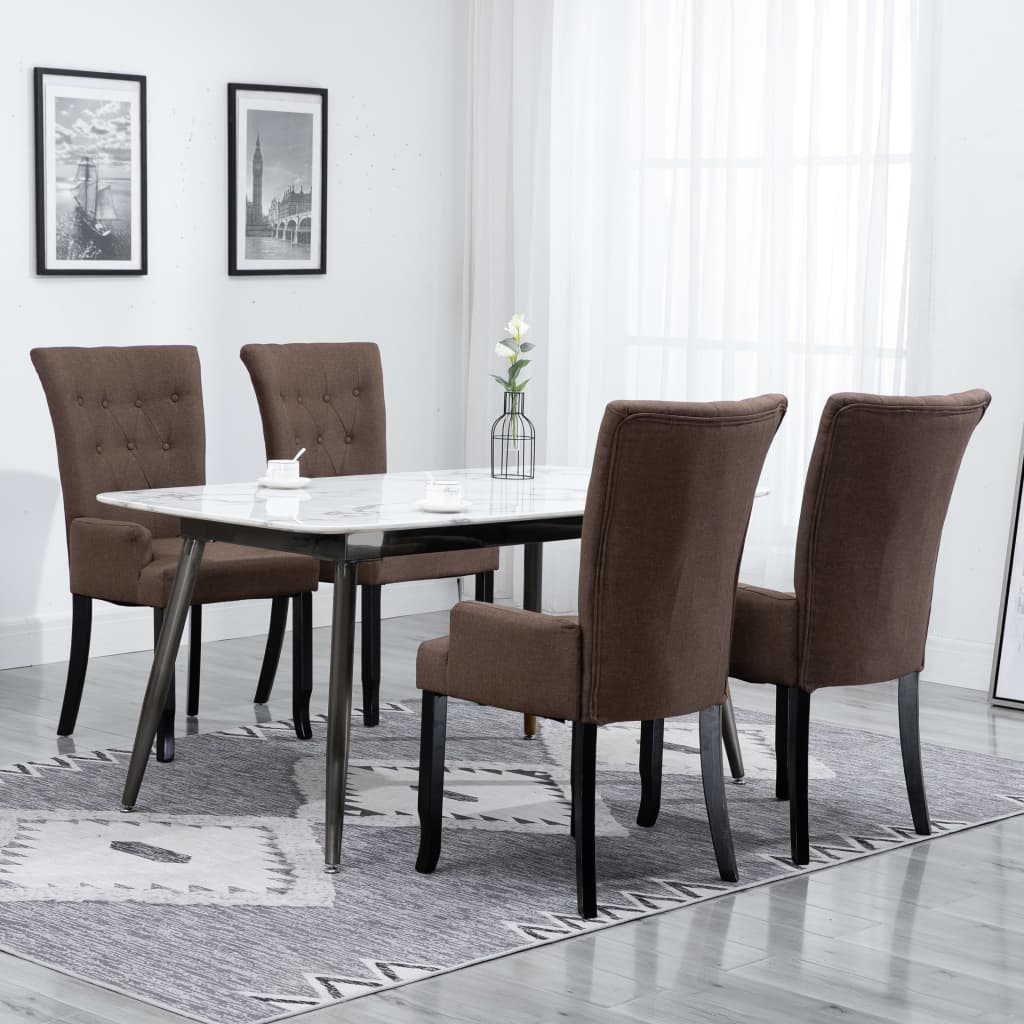 vidaXL Dining Chairs Accent Dining Chair with Armrests for Home Kitchen Fabric