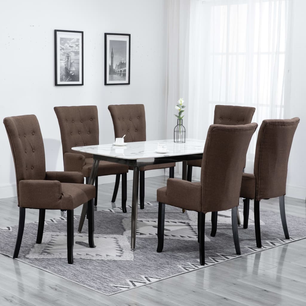 vidaXL Dining Chairs Accent Dining Chair with Armrests for Home Kitchen Fabric
