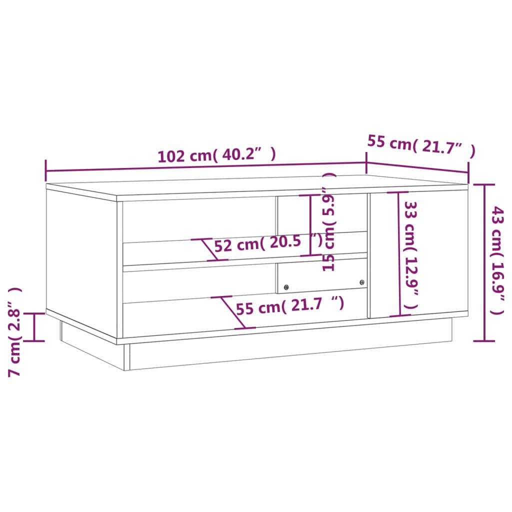 vidaXL Coffee Table Accent End Side Sofa Table for Living Room Engineered Wood