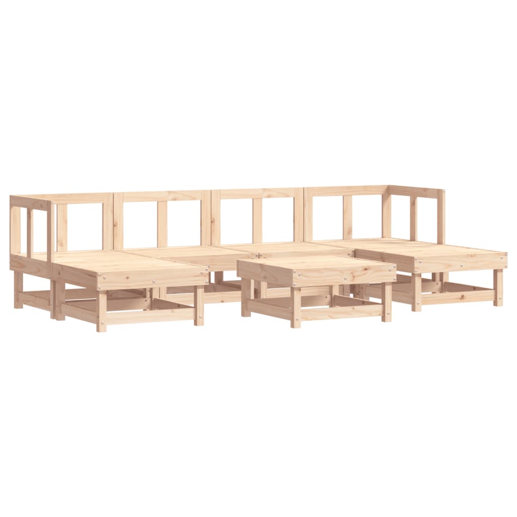 vidaXL Patio Lounge Set with Cushions Outdoor Furniture Set 7 Piece Solid Wood
