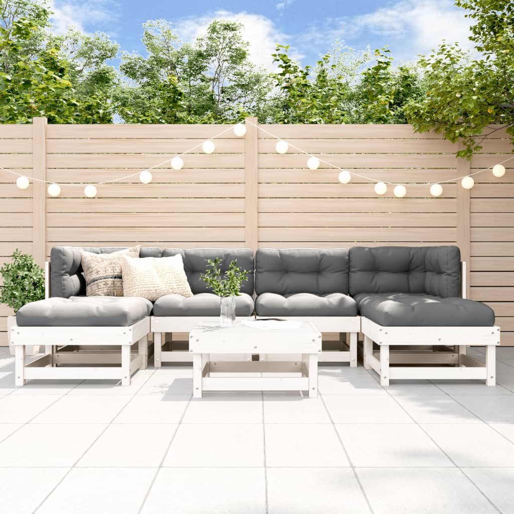 vidaXL Patio Lounge Set with Cushions Outdoor Furniture Set 7 Piece Solid Wood