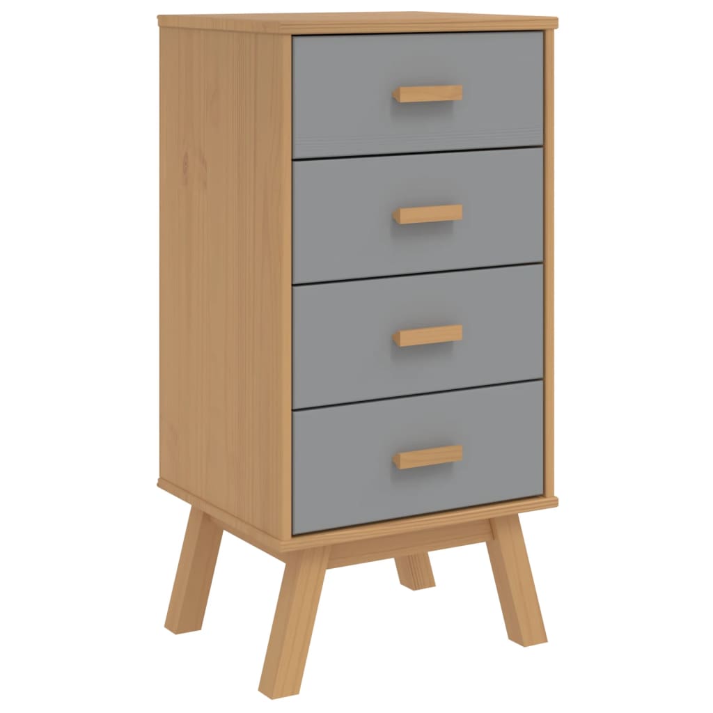 vidaXL Bedside Cabinet OLDEN Brown Solid Wood Pine