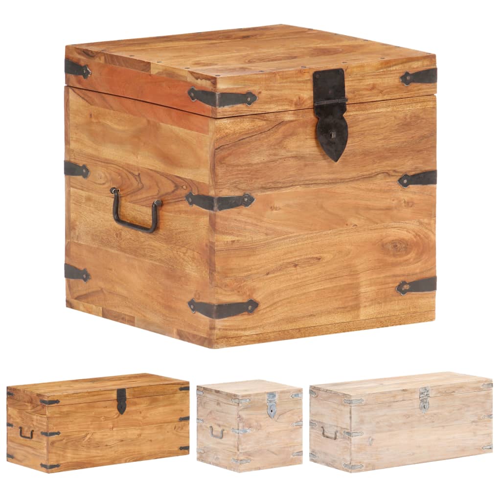 vidaXL Chest Bench Hall Wooden Cabinet Storage Box Trunk Solid Wood Acacia